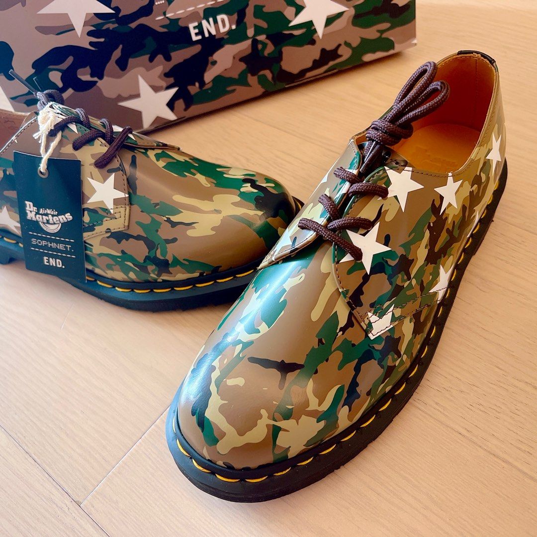 END. x Dr. Martens x Sophnet. 1461 Camo Leather Shoes Carousell