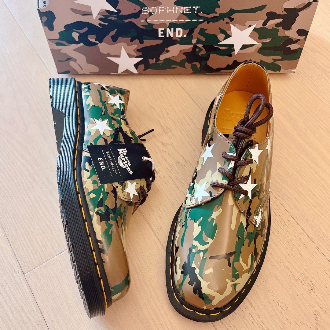 END. x Dr. Martens x Sophnet. 1461 Camo Leather Shoes