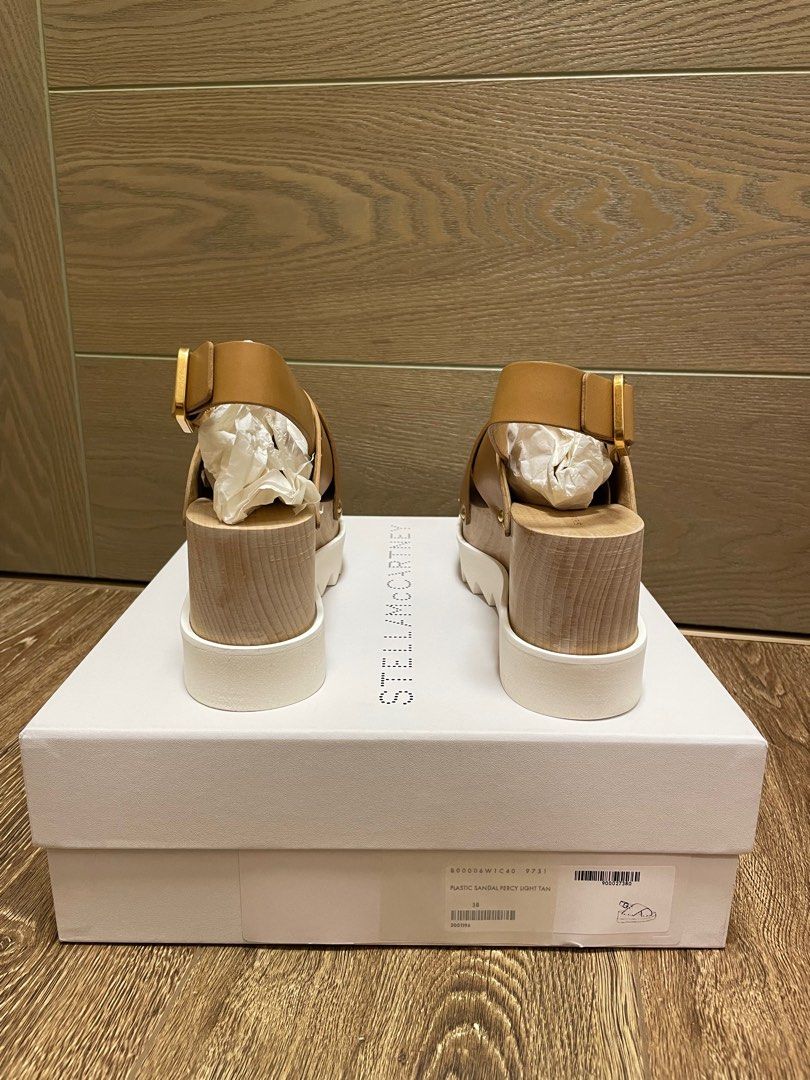 EU38 Stella McCartney Plastic Sandal Percy Light Tan