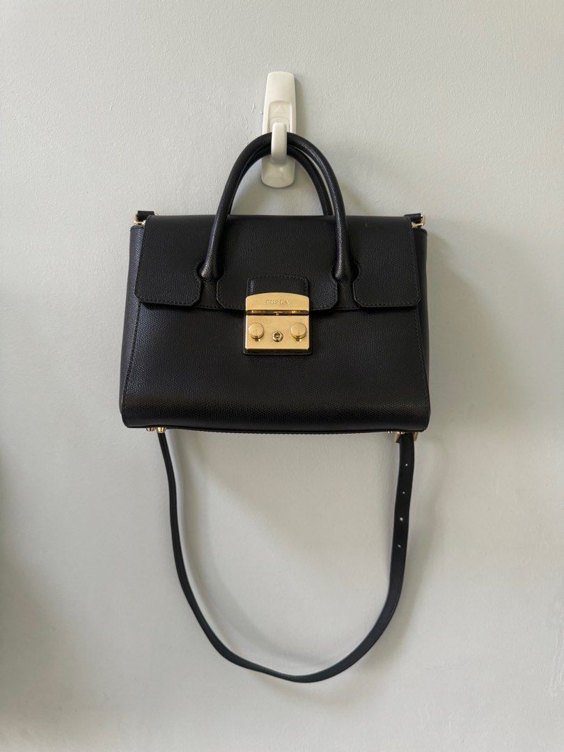 Furla black bag sale