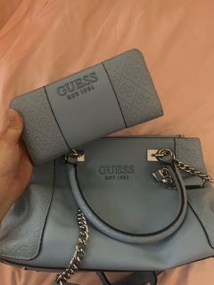 GUESS BLUE HANDBAG +Wallet