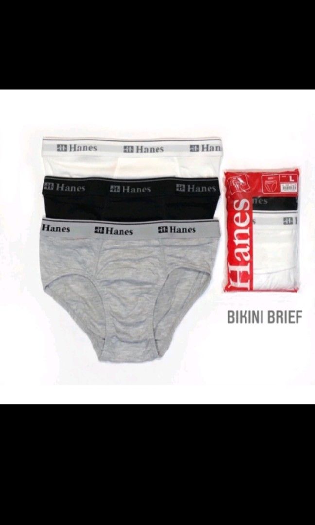 Hanes (Hipster/Bikini) Briefs 3 in 1 pack, Men's Fashion, Bottoms, Underwear  on Carousell