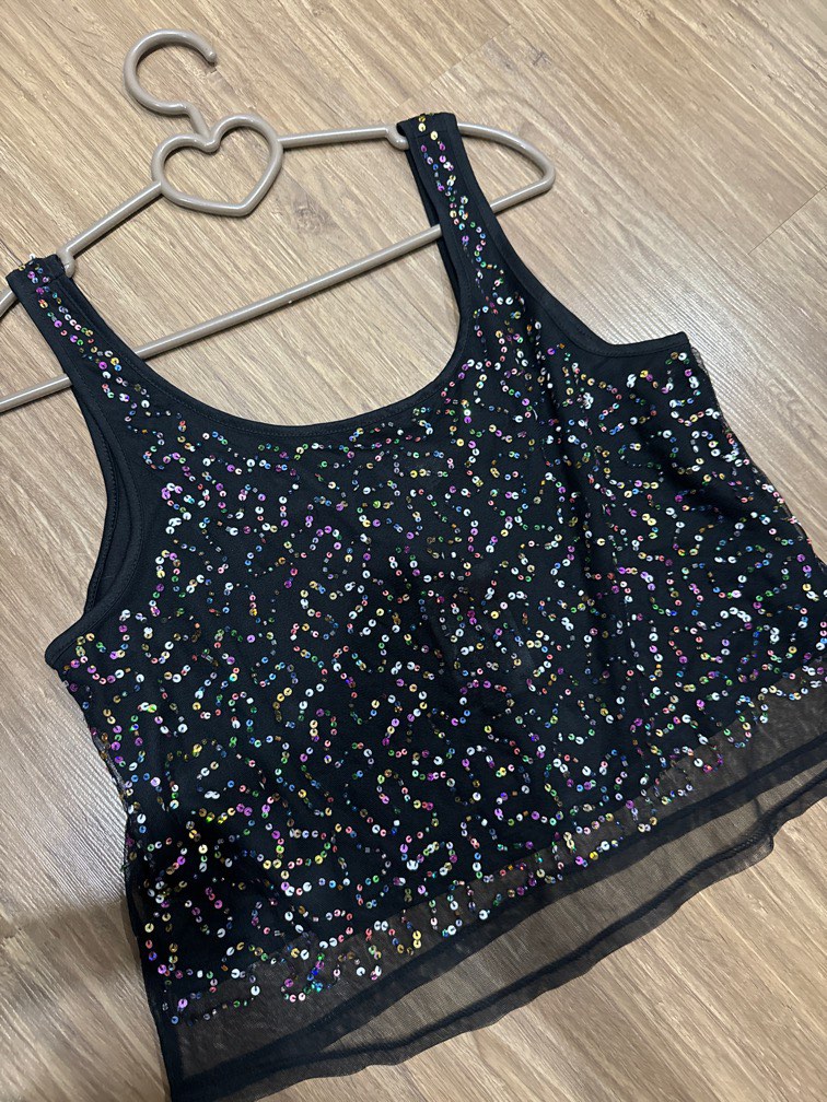 Colourful sequin top cheap