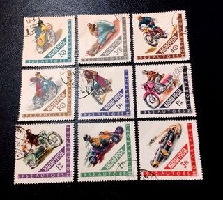 Hungary 1962 - Motorcycling 9v. (used) COMPLETE SERIES