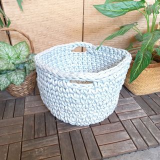 Ikea Insvep chunky knit crochet storage basket