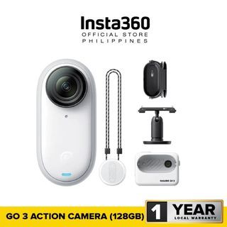 Insta360 GO 3 (128GB) Hands-Free Tiny Action Camera, Waterproof, Portable, For Travel, Sports, Vlog