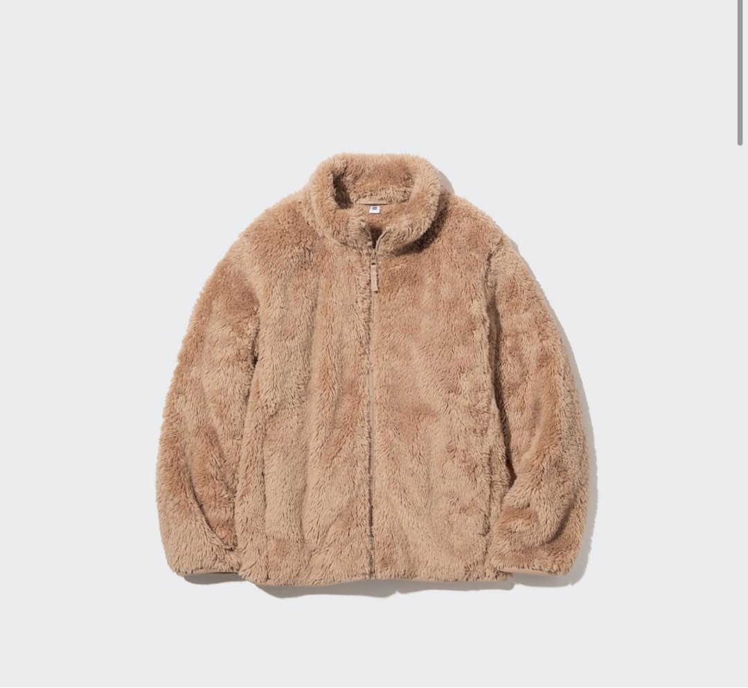 Uniqlo Kids fluffy yarn fleece long sleeve jacket Women s Fashion Coats Jackets and Outerwear on Carousell