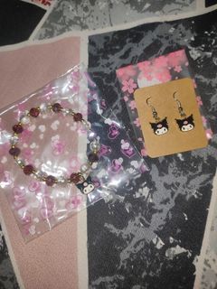 Kuromi bracelet and earrings