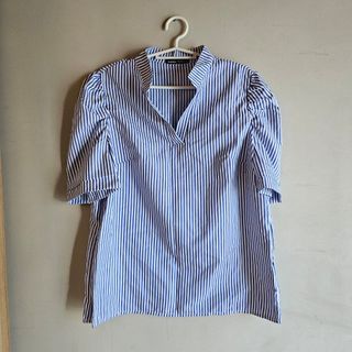 Lovito blue and white stripes blouse