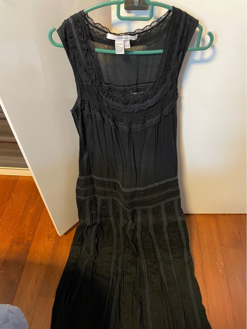 Mango black lace dress