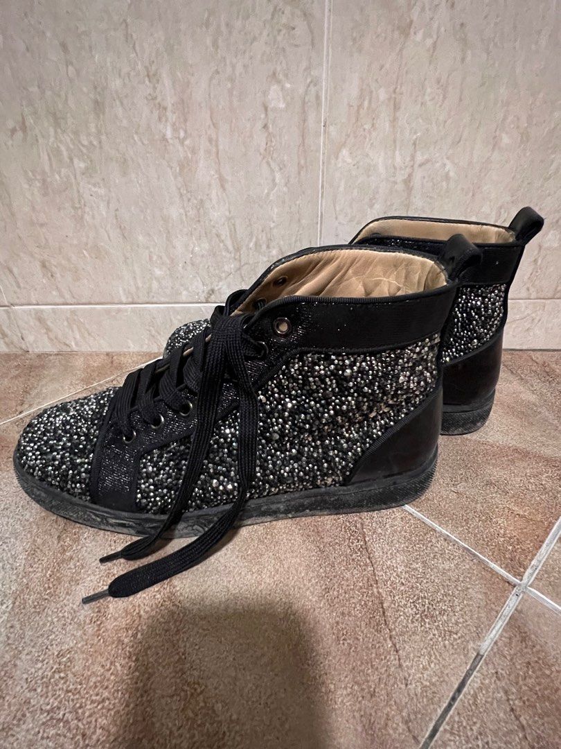 Unisex shoes Christian Louboutin Louis strass high top Men s Fashion Footwear Sneakers on Carousell