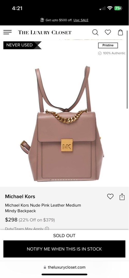 Michael kors mindy backpack sale