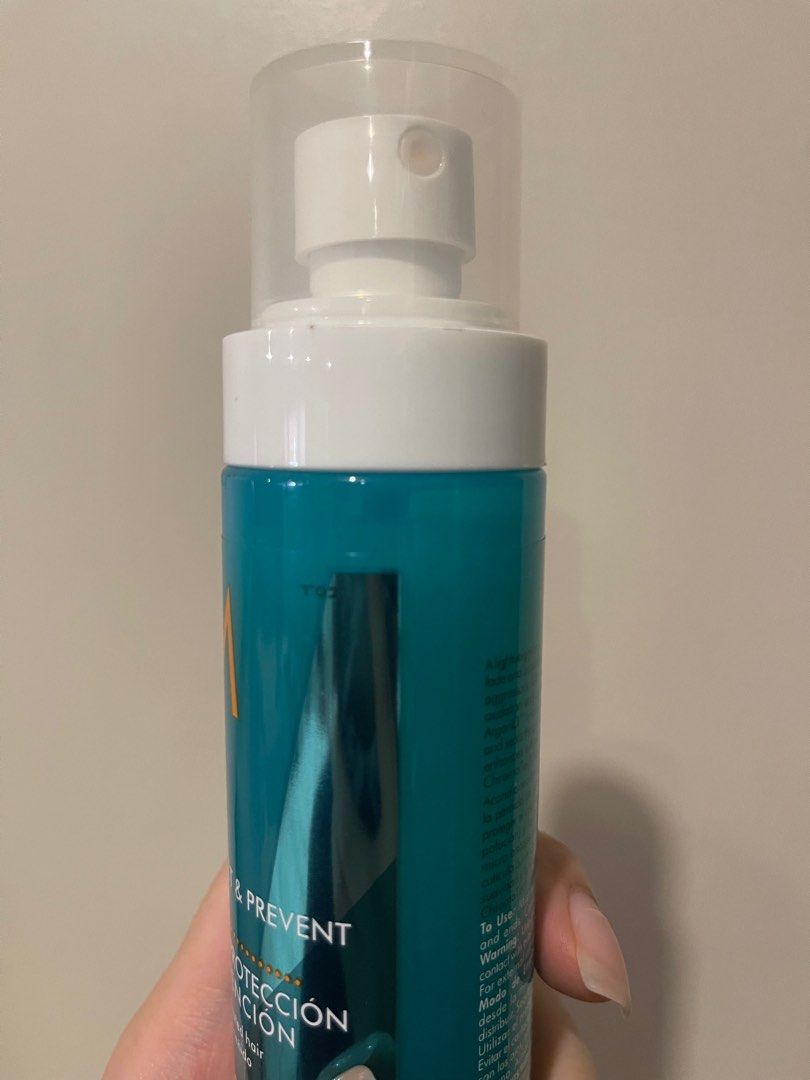 Morrocan Oil heat protectant spray (Category: Hair) located in Quezon City. Submitted by wearagainbyjs (Listing ID 1289997465, Image 2). Description: 90% left can check 2nd photo for proof bought from sephora LA.