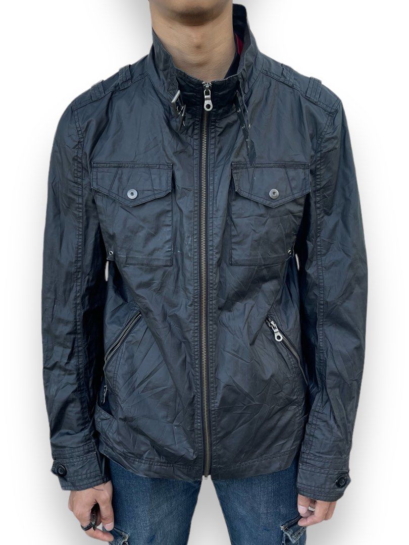 Mossimo Sport Waxed Bikers Racing Jacket Men s Fashion Coats Jackets and Outerwear on Carousell