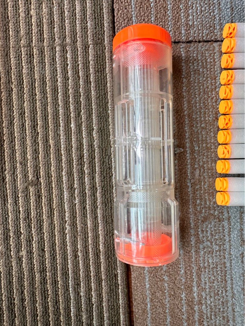 Nerf Modulus Evader (Category: Action & Battle Toys) located in Singapore. Submitted by please_buy_from_meme (Listing ID 1289965099, Image 6). Description: Great condition, rarely used Gun gun lights up when front button pressed. All original Parts included, including magazine and barrel which lights up too. Includes 12 glow in the dark waffle head darts No batteries included .