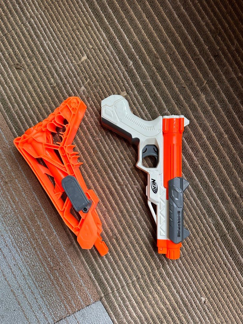Nerf Sharpfire (Category: Action & Battle Toys) located in Singapore. Submitted by please_buy_from_meme (Listing ID 1289961962, Image 2). Description: Rarely used 4 in 1 No darts included .