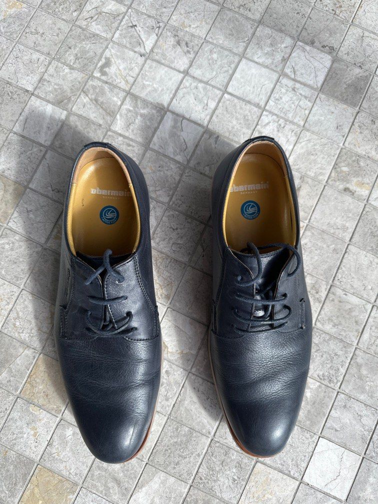 Obermain blue leather dress shoes Men s Fashion Footwear Dress