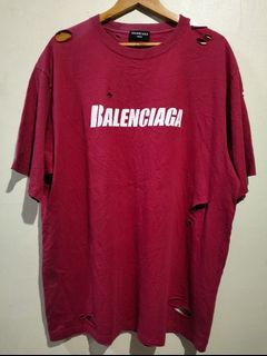 (Off) Balenciaga Caps Destroyed Flatground Shirt