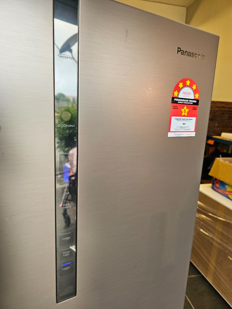 Panasonic EcoNavi 2door Bottom Freezer 400L Refrigerator Peti Sejuk