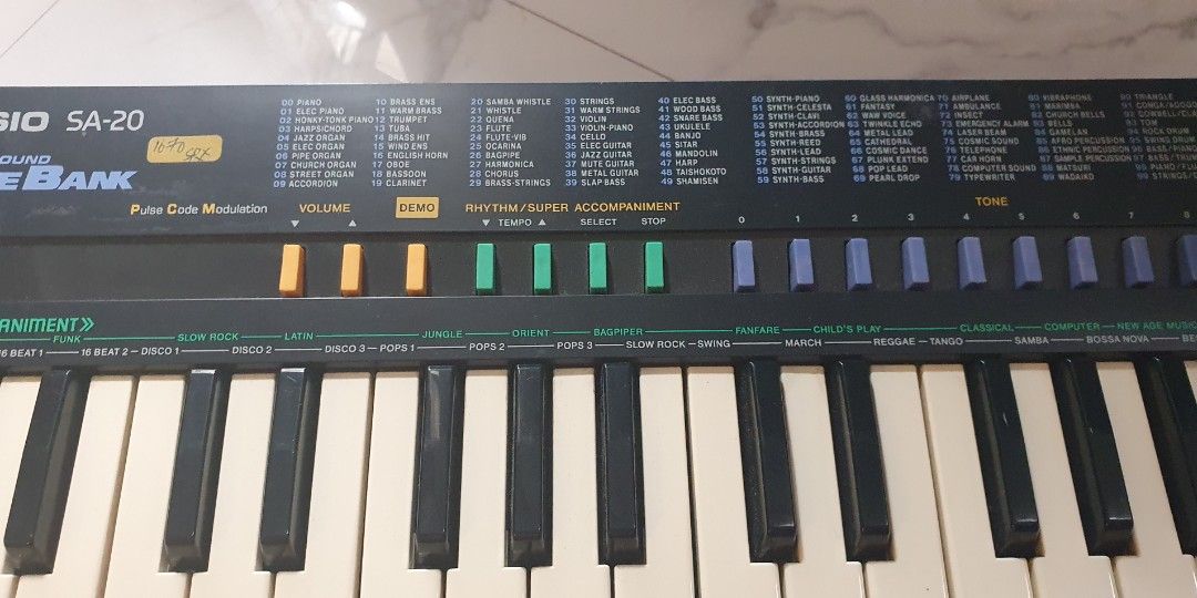 Piano Casio portable (Category: Musical Instruments) located in Manila. Submitted by bebothann (Listing ID 1290036879, Image 2). Description: casio portable piano operated by 5 AA batteries as is where is good working condition gcash payment 100 diff. sound can be operated in diff beats/rhytem shipping fee c/o buyer.