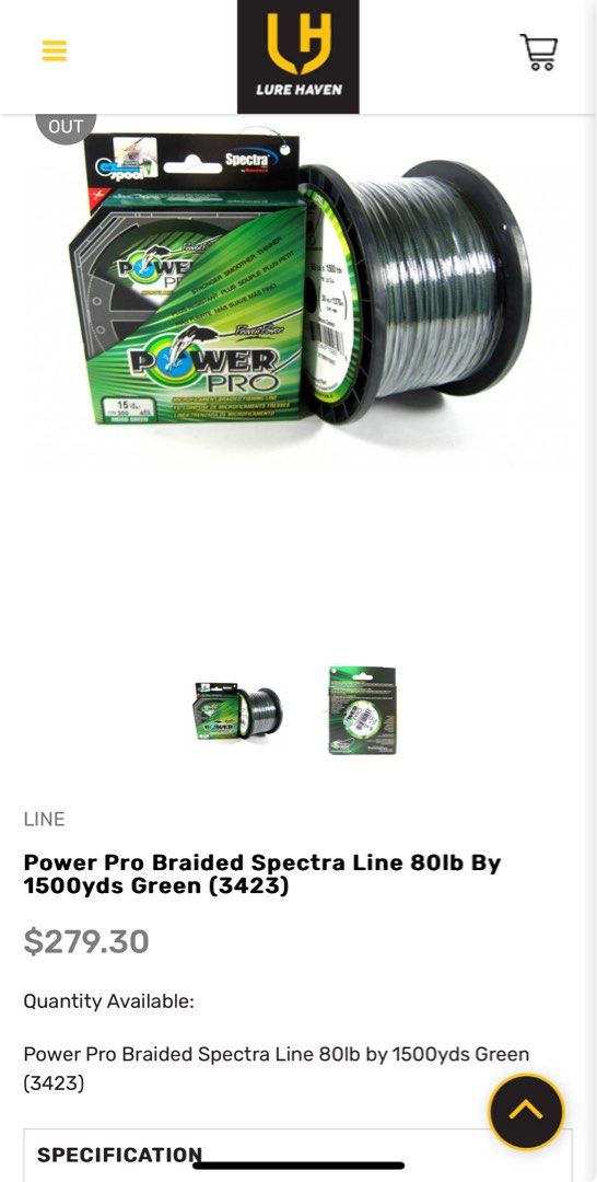 Power Pro Spectra Braided Fishing Line 100 Pounds 1500 Yards - Hi-Vis Yellow