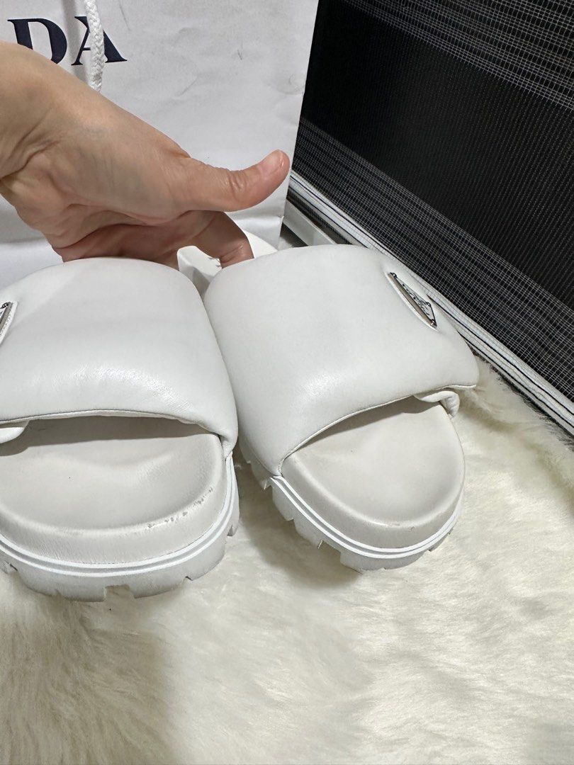 Prada Slipper Padded (Category: Sneakers & Footwear) located in Las Pinas. Submitted by celiae (Listing ID 1290078029, Image 3). Description: Prada slipper padded; minimal rubs Plus shipping; super comfy.