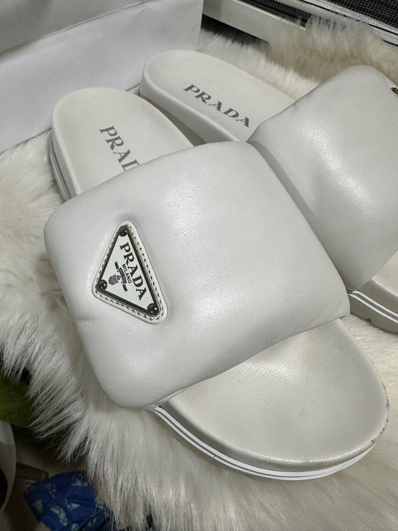 Prada Slipper Padded (Category: Sneakers & Footwear) located in Las Pinas. Submitted by celiae (Listing ID 1290078029, Image 2). Description: Prada slipper padded; minimal rubs Plus shipping; super comfy.