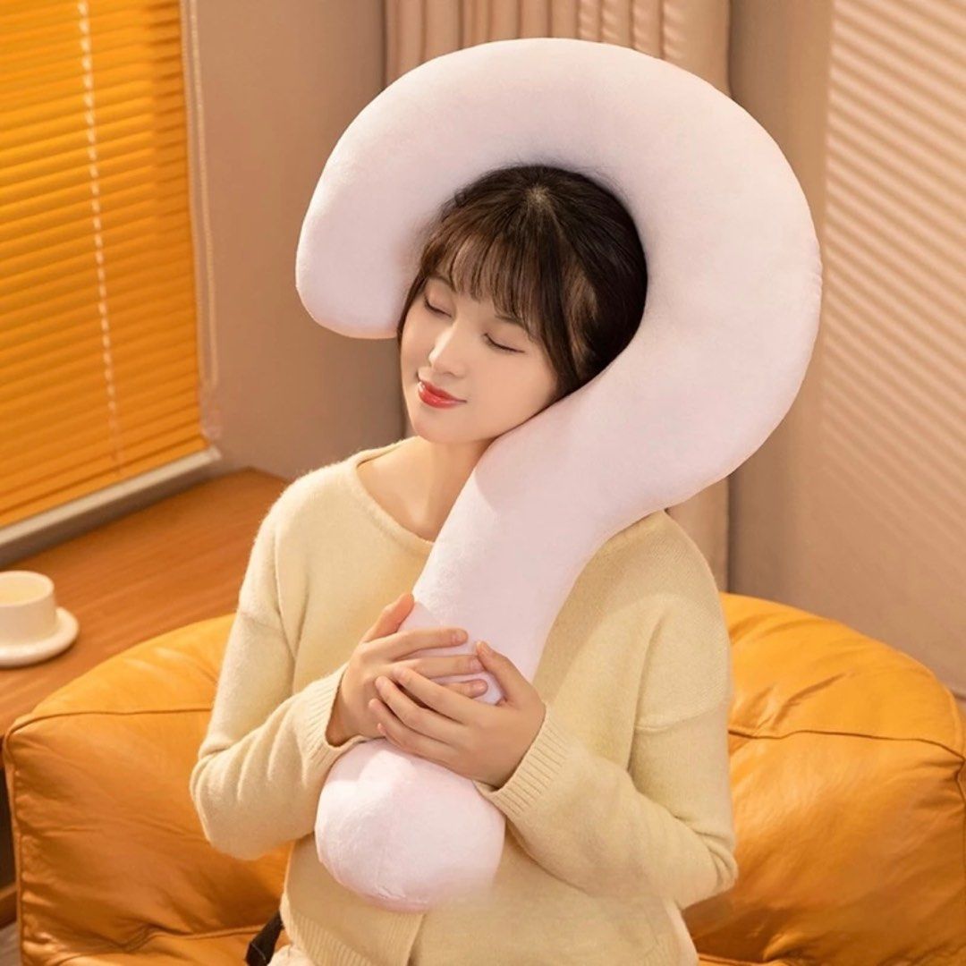 Question Mark Travel Pillow Neck Pain Body Ache Relief Question Mark Adjustable Pillow Unique Pillows Soft Toy Cushion Hobbies Toys Toys Games on Carousell