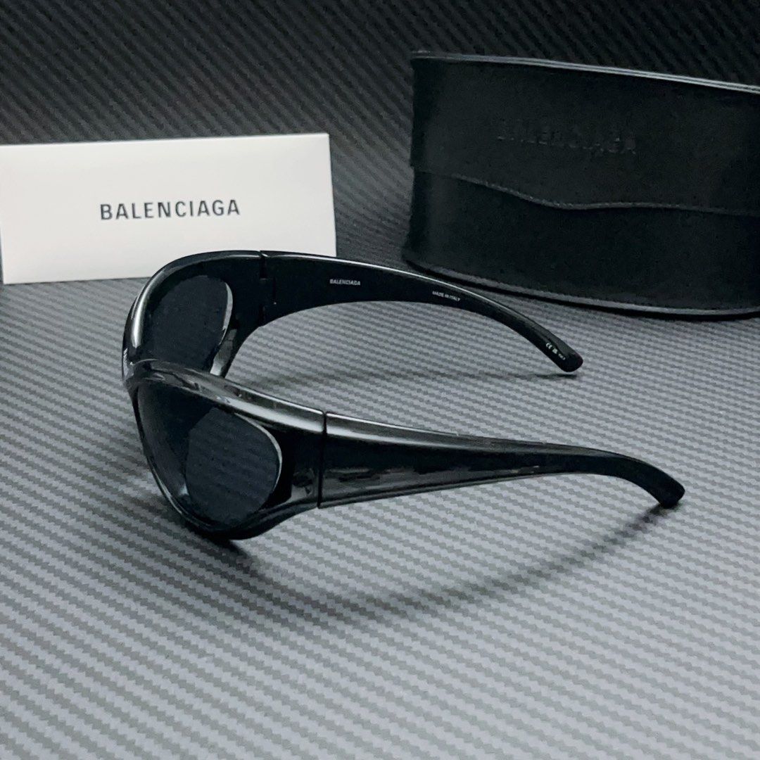 Ready Stock) Balenciaga Dynamo Round Sunglasses in Black BB0317S