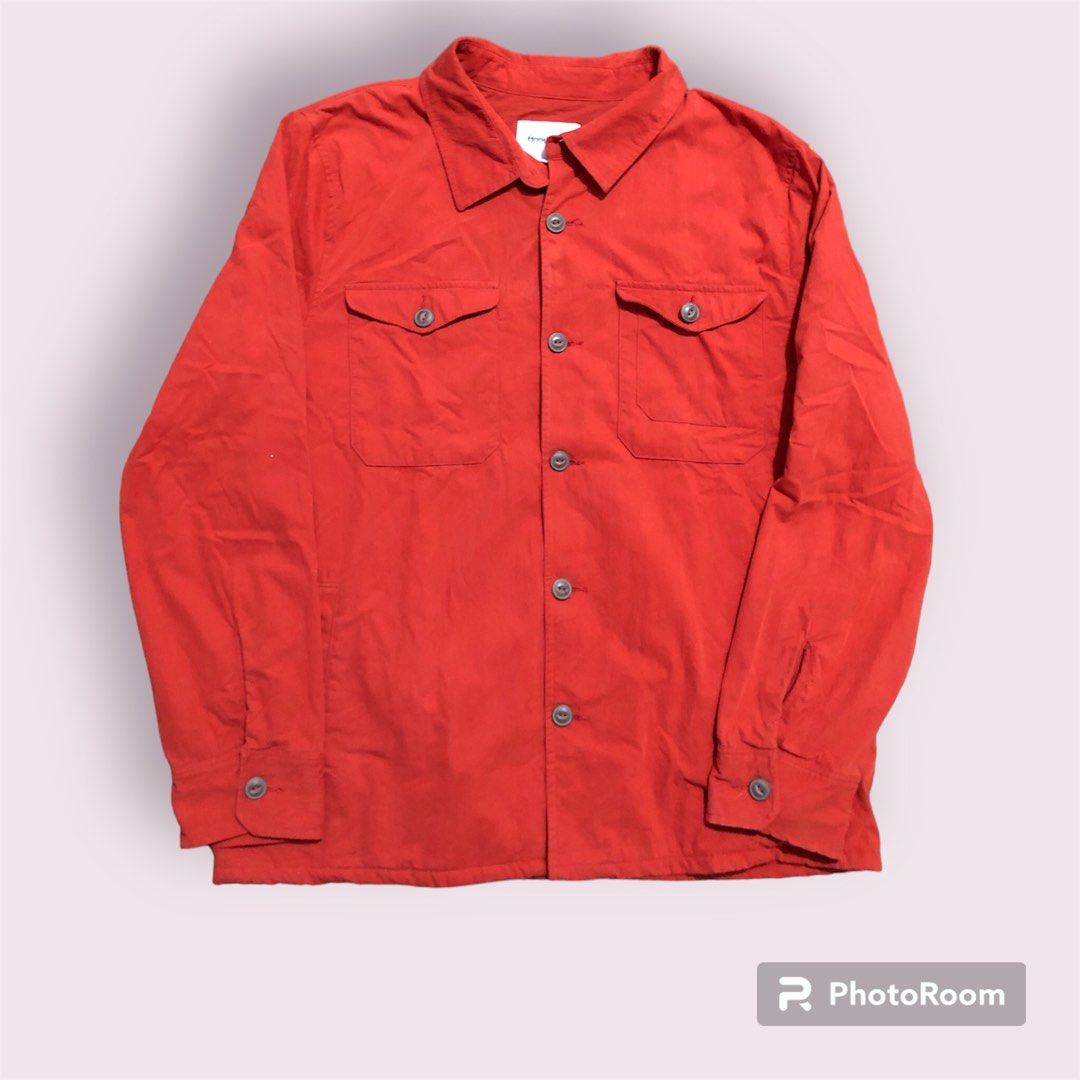 Red Cargo Jacket Goodfellow US brand (Category: Coats, Jackets and Outerwear) located in Tuguegarao City. Submitted by louphi (Listing ID 1290035855, Image 1). Description: Red Cargo Jacket Goodfellow US brand 2 pocket Chef jacket vibes Size XL 24x29 Color rate 9.5/10 Condition 9.5/10 Good as new.