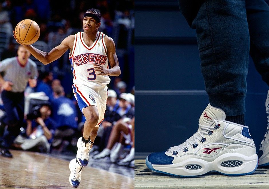 Reebok question mid blue toe top