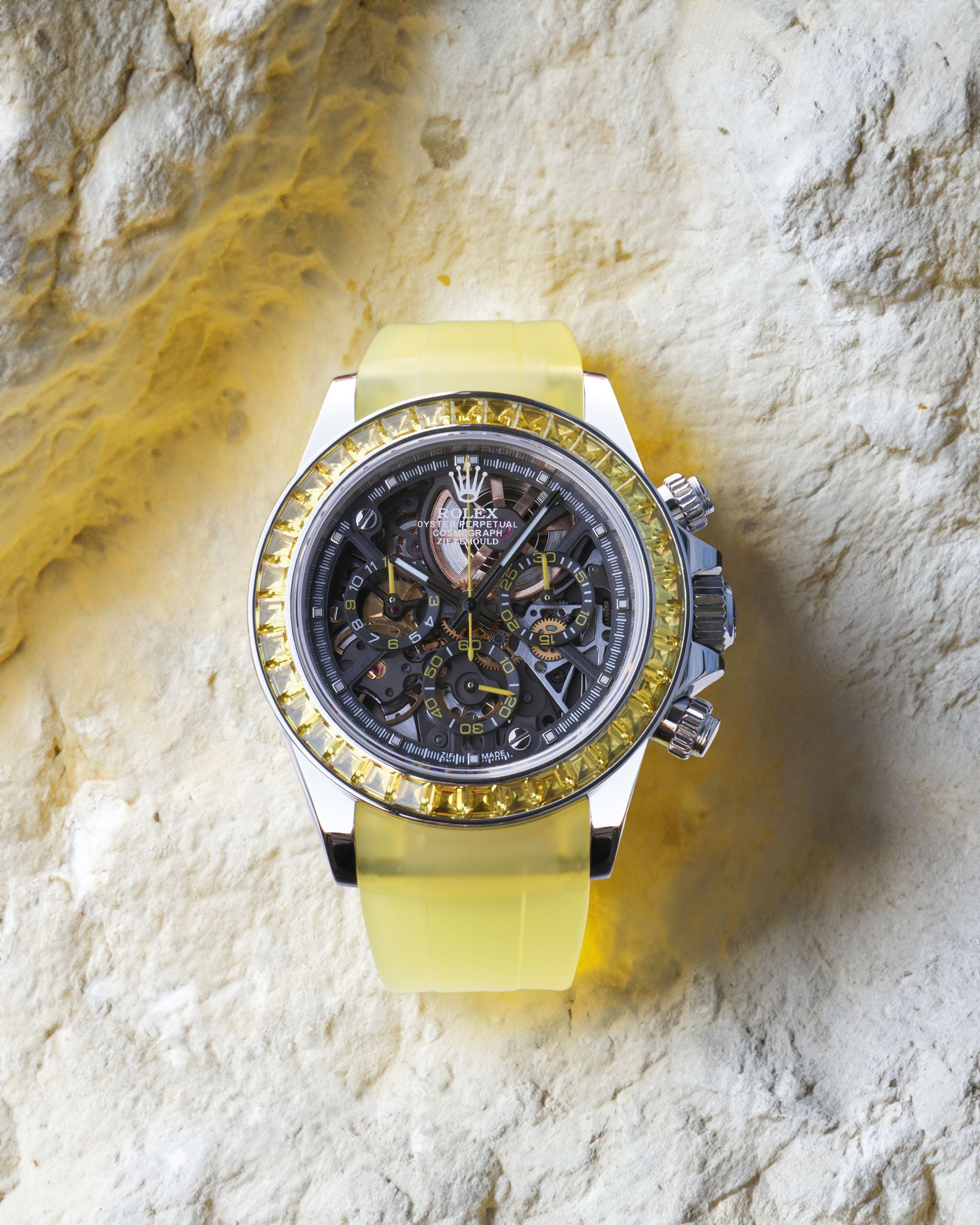 Rolex Daytona Customization Service Skeletonized Movement Yellow