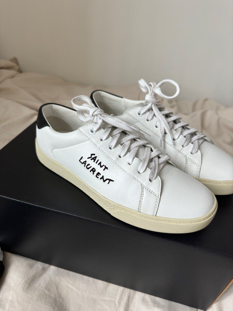 Saint laurent court classic embroidered sneakers shop