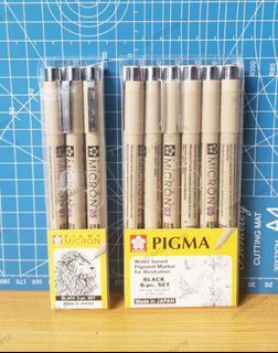 Sakura Pigma Water-Based Pigment Marker For Illustration Black Set