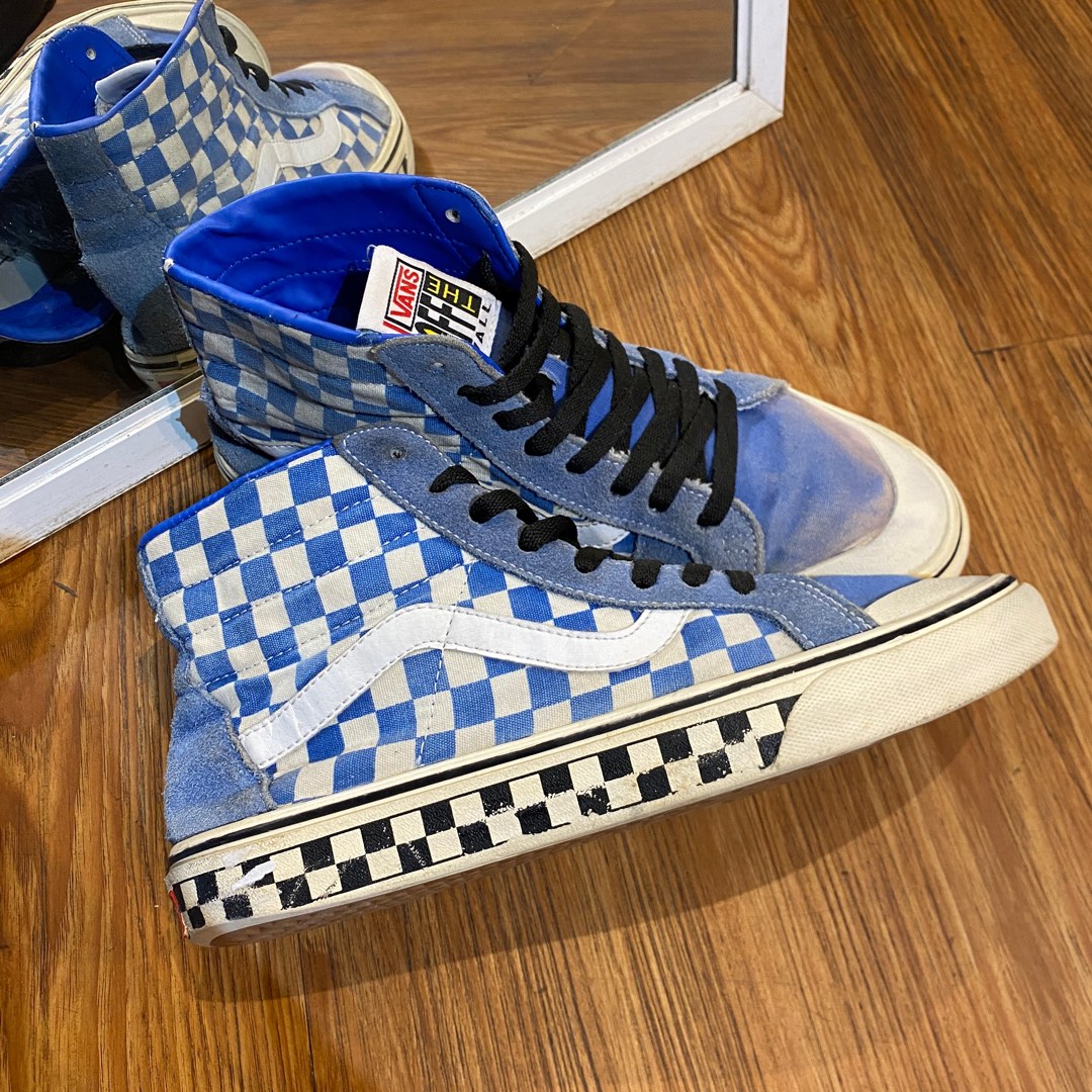 Sepatu vans sk8 hi defcon sf checkerboard blue Original murah not vans