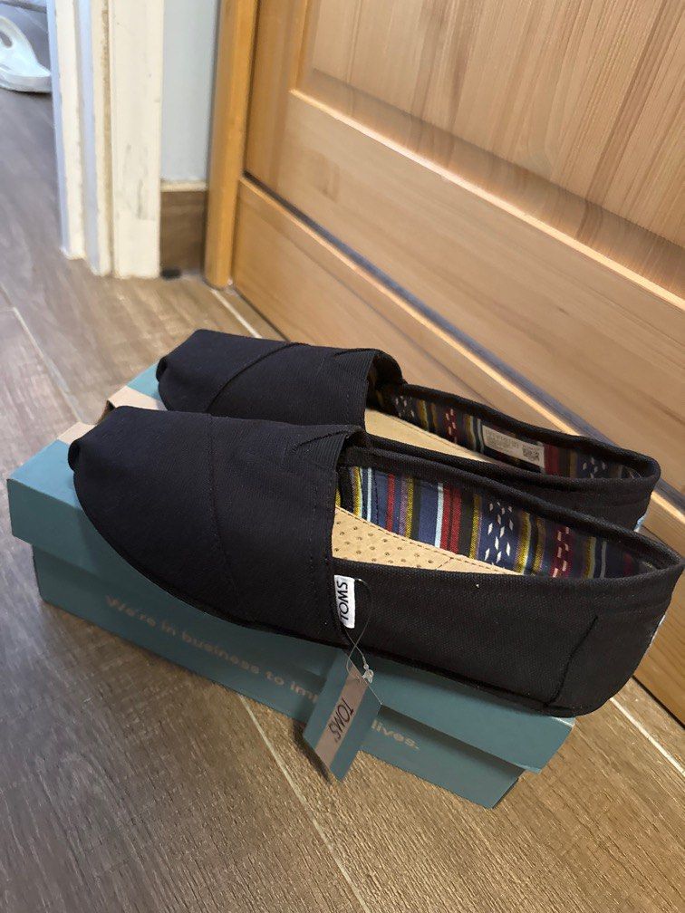 Toms classic black canvas clearance