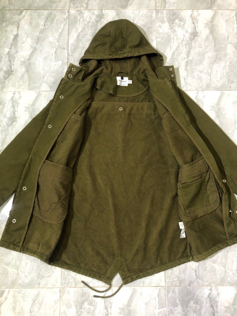 Topman Olive Fishtail Parka