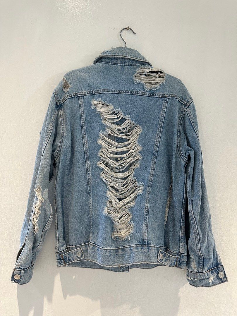 Topshop distressed denim discount jacket
