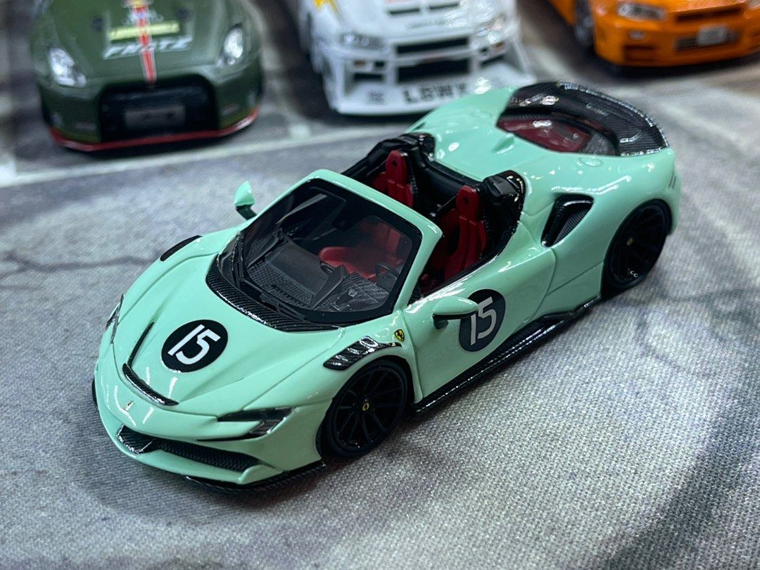 U2 Novitec Ferrari SF90 Spider Baby Blue 1/64 resin tags