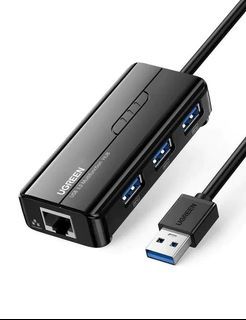 Ugreen Ethernet Adapter | 20265-20265 | USB-A to Ethernet + 3-Port USB HUB (USB3.0+1000Mbps)