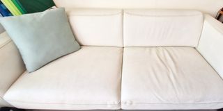 White Leather 2 Seater Sofa Set