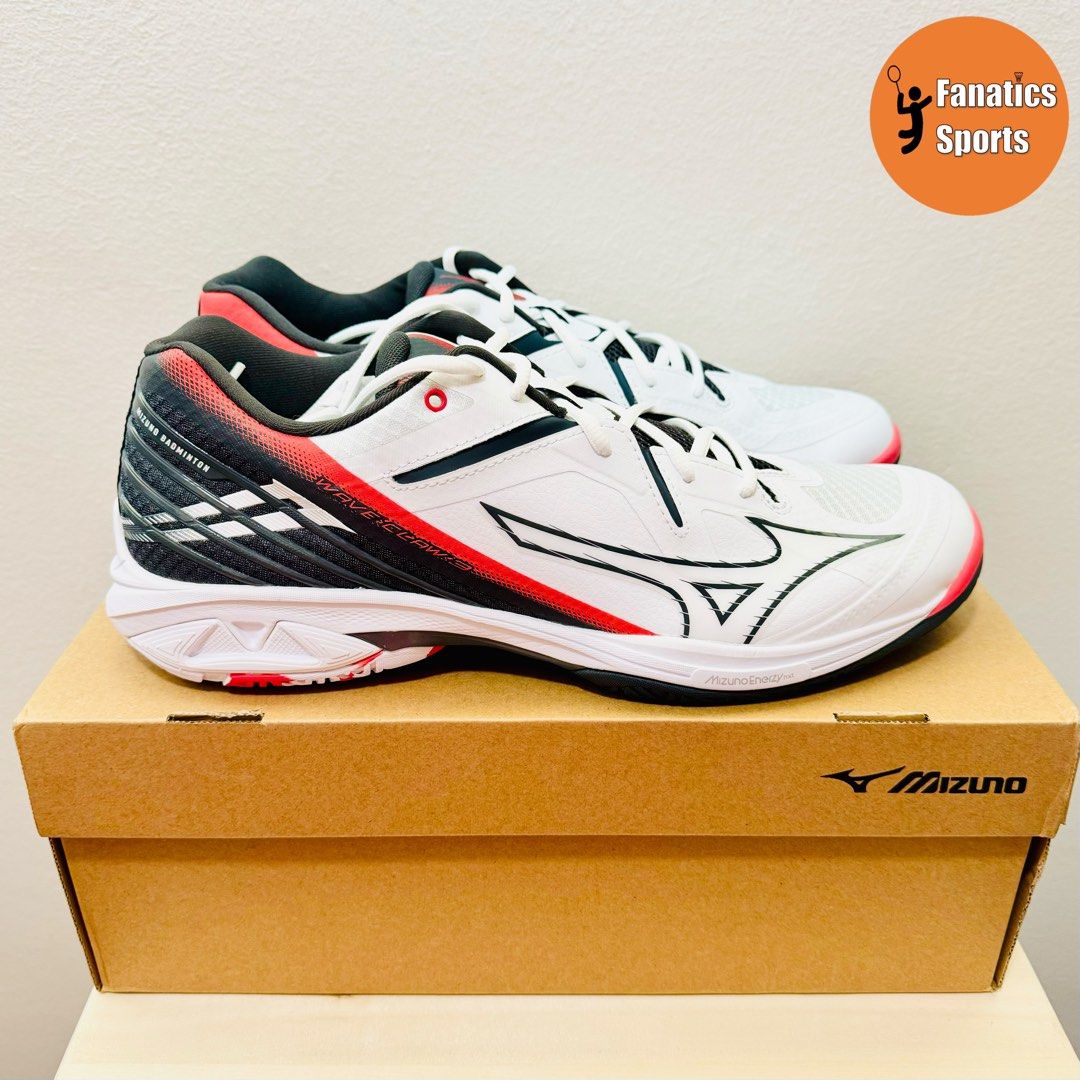 20 Discount Brand New Mizuno Wave Claw 3 White Black Red Wide Last Shock Absorber Rebound Outsole Rubber Badminton Squash Floorball Court Shoes