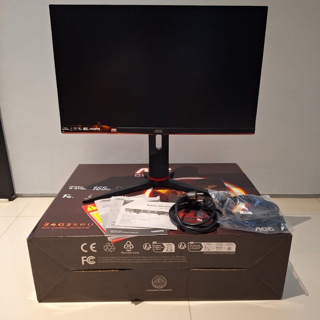 AOC Gaming Monitor 24G2SPU FHD 165Hz 1ms IPS GSync Speaker 24G2 Game