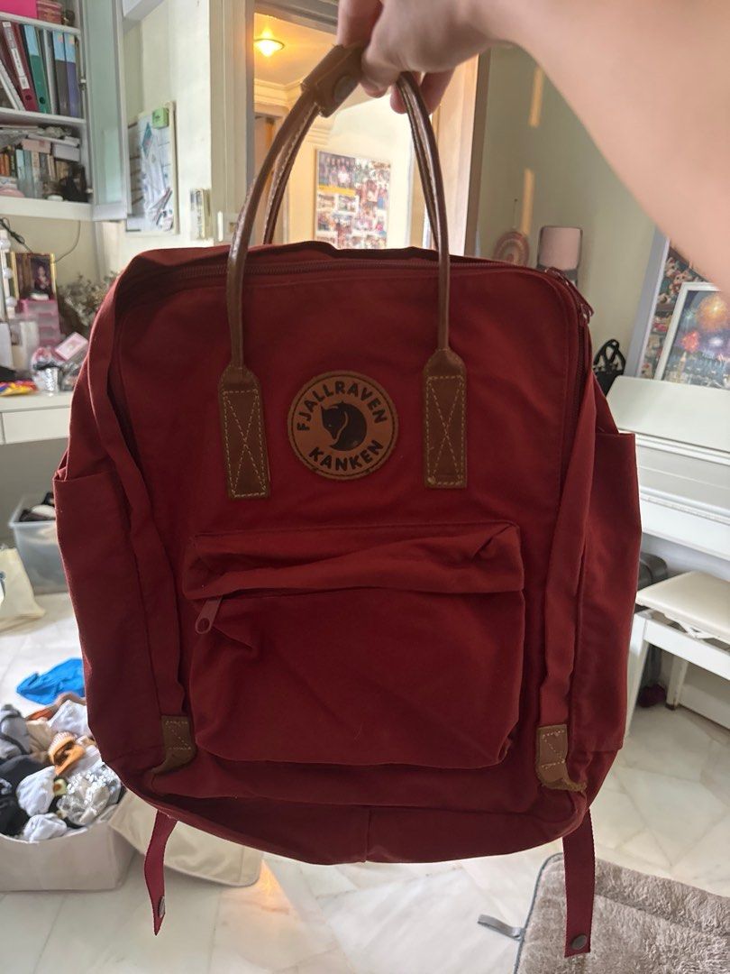 Authentic Fjallraven Kanken Backpack No. 2 Red Maroon