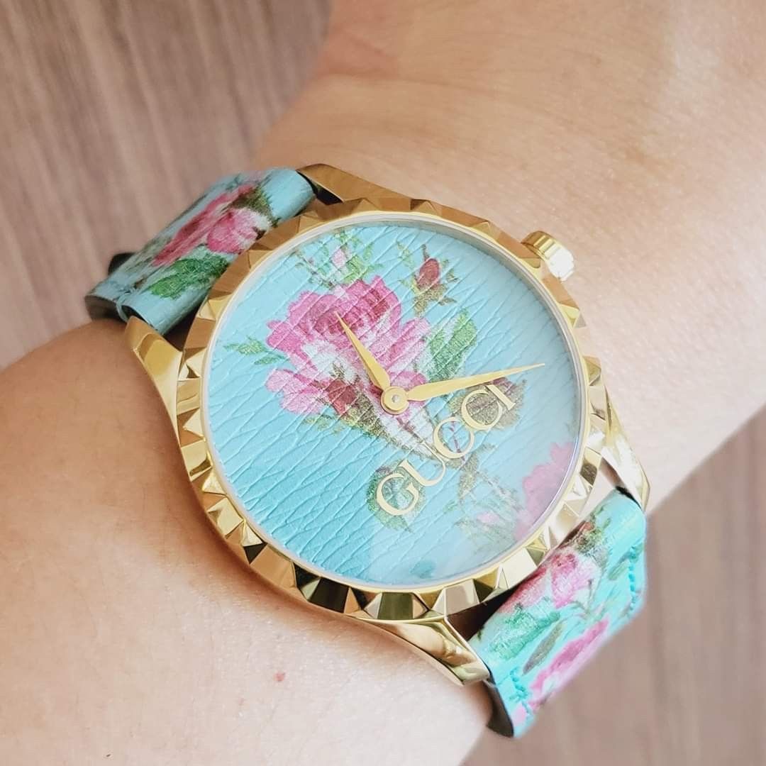 Gucci women's hot sale floral watch