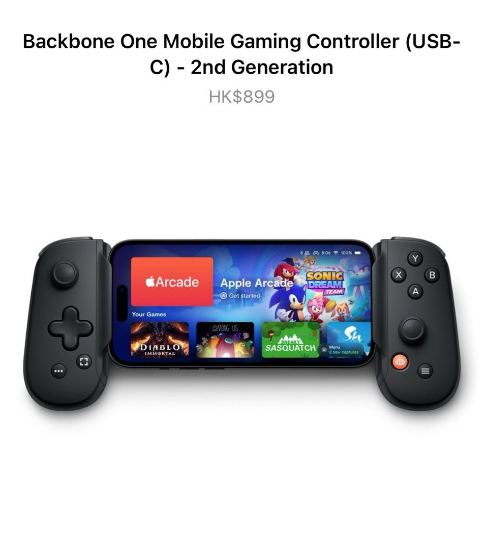 Backbone one mobile gaming controller Type-C compatible, 電子遊戲