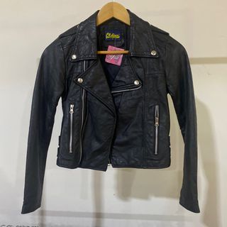 black leather jacket sweater y2k coquette dainty
