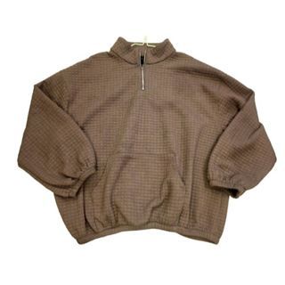 Brown Oversized Quarter Zip Sweater