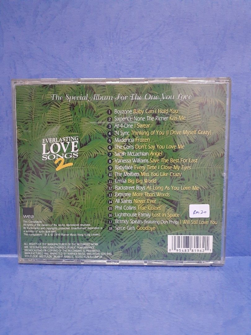 (CD) Everlasting Love Songs 2, Hobbies & Toys, Music & Media, CDs ...