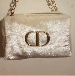 Dior White Velvet Pouch with bracelet (strap not included) GWP